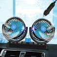 thumbnail image 6 of YUVA Dual Head Car Fan, 2 Speeds, 360° Rotation, Foldable, Black, Cools Front/Rear Seats, for Cars/Offices, No AC Needed, 6 of 7