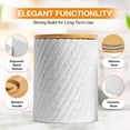 thumbnail image 2 of Ceramic Canister Set for Kitchen Countertop & Pantry – 3 Airtight Food Storage Containers for Flour, Sugar & More – Durable White Ceramic with Bamboo, 2 of 2