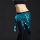 thumbnail image 2 of Sirena de la mujer Danza del Vientre Bufanda Lentejuelas Malla Triángulo Azul Colcomx Bufanda de cadera de danza del vientre, 2 of 8