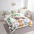 thumbnail image 3 of Feelyou Cute Meerkat Lover Bedding Comforter Set 7 Pieces for Child, Kawaii Hippo Elephant Full Bedding Set, Jungle Animal Party Reversible Fitted Sheet Flat Sheet, Breathable Home Decor, 3 of 8