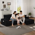 thumbnail image 2 of Modern Boneless Couch, 108" Modular Sectional Sofa with L-Shape Chaise, Oversized Sofa Sleeper for Living Room, No Assembly Required,Black, 2 of 7