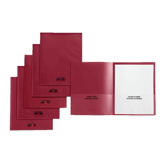 School Smart 1540638 Take Home Heavy-Duty Folder, Red - Pack of 24