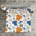 thumbnail image 3 of Ambesonne Soccer Quilted Bedspread Set 3 Pcs, Sports Clothes Shoes, Queen Size, Multicolor, 3 of 3