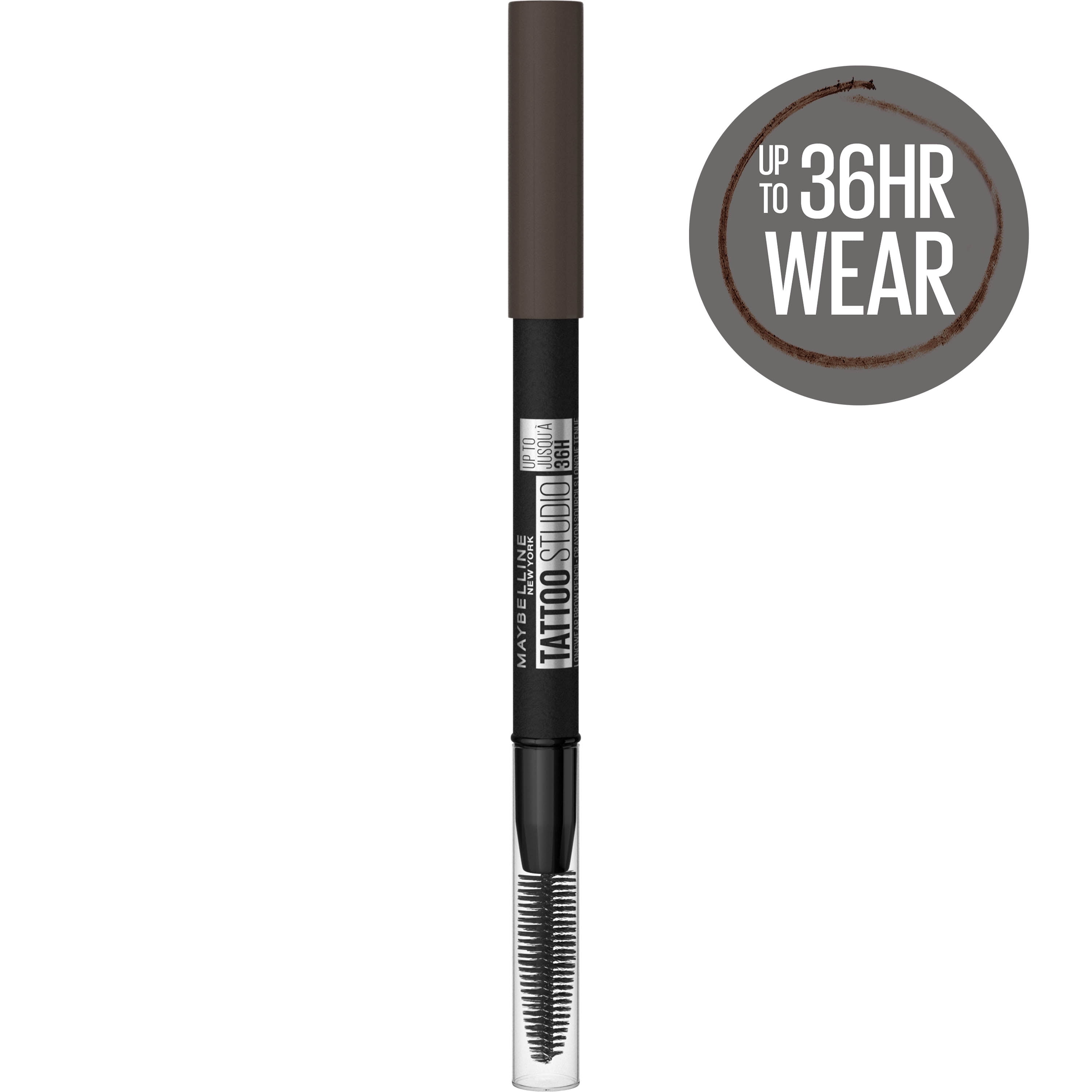 (2 pack) Maybelline Tattoo Studio 36HR Pigment Brow Pencil, Black Brown