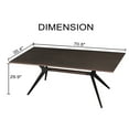 thumbnail image 5 of Kithkasa 71"W x 36"D Rectangle Dining Kitchen Table, Metal Legged, 6 Persons, Wood Grain Finsh Light Brown, 5 of 7