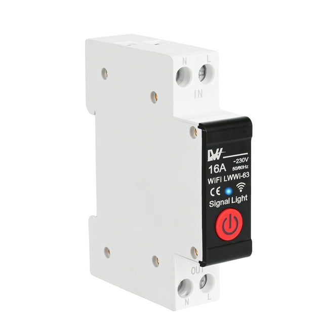 Mistaha Disjoncteur WiFi Intelligent avec Fonction de Mesure de Puissance et Commande Vocale - Compatible avec Alexa et l'Assistant Google - Télécommande via Application Mobile - Capacité de Charge de 16 A