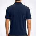 thumbnail image 6 of HAOTAGS Men’s Short Sleeve Waffle-Knit Polo Shirt, Classic Collar Lightweight & Breathable Casual Top Navy 3XL, 6 of 8