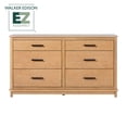 thumbnail image 6 of Walker Edison Contemporary 6-Drawer Dresser with Ultra-Easy Drawer Assembly - English Oak, 6 of 15