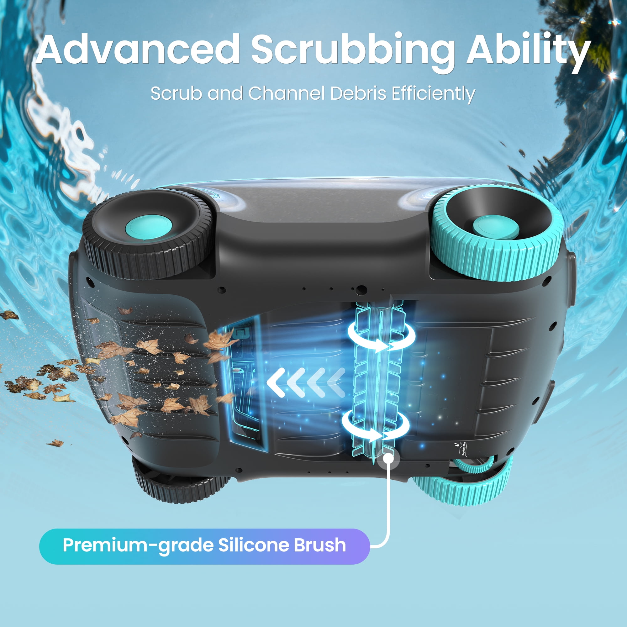 Aiper Scuba 1100W Cordless Robotic Pool Cleaner for Above-ground and Flat-floored In-ground Pools