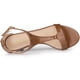 thumbnail image 5 of Sandalias de tacón bajo con correa en T para mujer marrón 36, 5 of 6