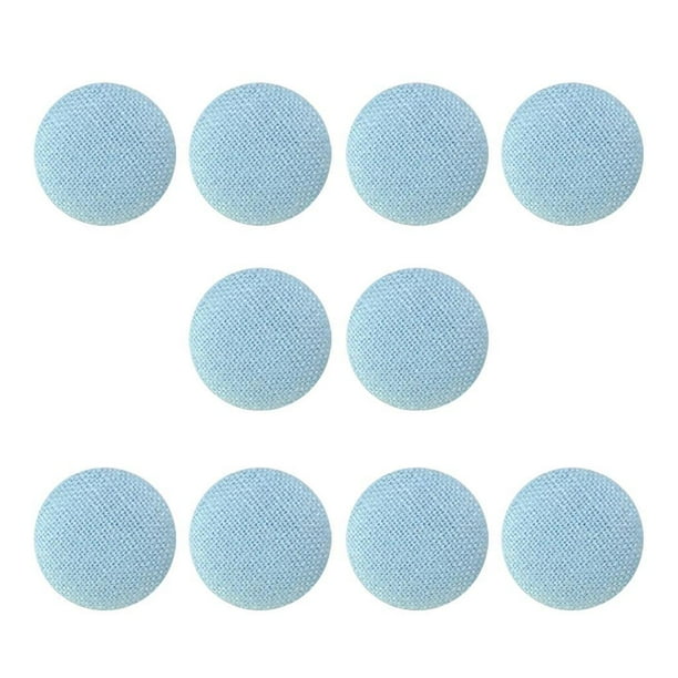 Botones cubiertos de tela Matsuzay 10 piezas Cielo azul 2 cm