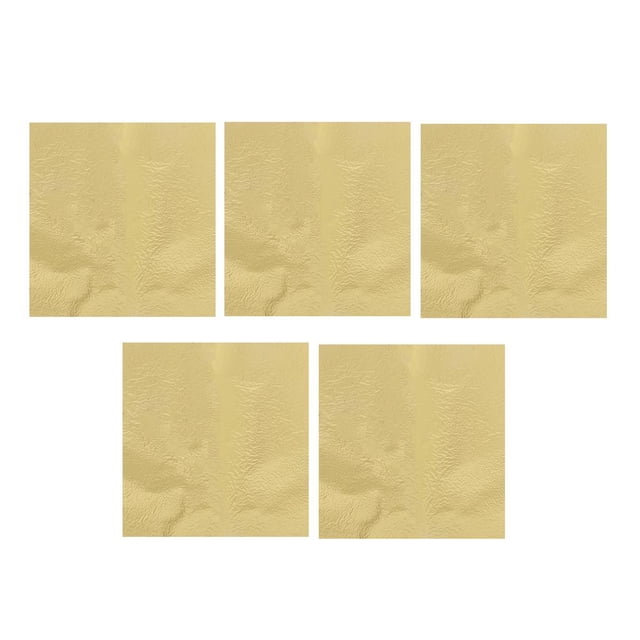 5 Hojas de Oro Plateado Dorado de Papel Dorado para Decoración de Bricolaje - Oro 9x9cm, se describe BLESIY Hojas de imitación de pan de oro
