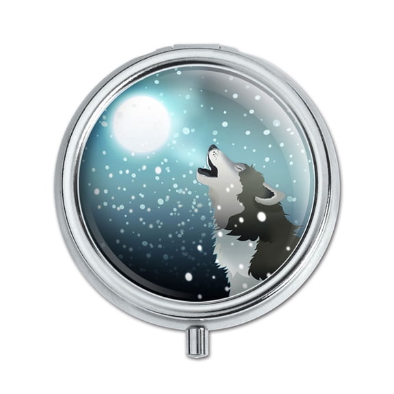 Howling Wolf Moon Snow Pill Box