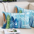 thumbnail image 2 of Summer Surfing Throw Pillow Covers Surfboard Beach Palm Trees Blue Wood Grain Decorative Lumbar Pillow Cover Rectangle Cushion Case for Sofa Couch Bed Living Room Bedroom 20 X 30 Inches, 2 of 9