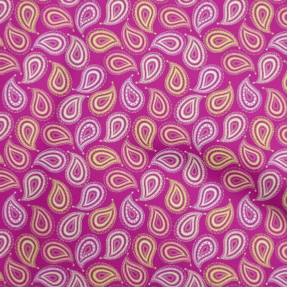 oneOone Rayon Fuschia Pink Fabric Paisleys Craft Projects Decor Fabric Printed By The Yard 56 Inch Wide