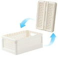 thumbnail image 4 of Mini Foldable Plastic Baskets - with Handle for Organizing Small Storage Container Box Caddy, Desk Drawer Organizer - Great for Home, Office and Classroom - White, 4 of 7