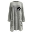 thumbnail image 4 of Gibobby Sudaderas con cremallera Sudadera con capucha de felpa con bolsillo y manga larga holgada con cuello redondo y estampado de amor para mujer (Gris, L), 4 of 5