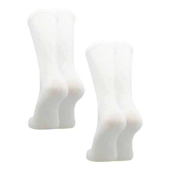 TCK Prosport Crew Athletic Socks (2 Pairs-White, X-Large)