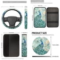 thumbnail image 5 of Uorisanigo Paisley Peacock Car Seat Cover Protector Full Set 18 PCS with Seat Belt Cushion+Steering Cover+Center Console Pad+Headrest Covers+Shift Knob & Handbrake Covers+Car Coaster+Keychain, 5 of 7