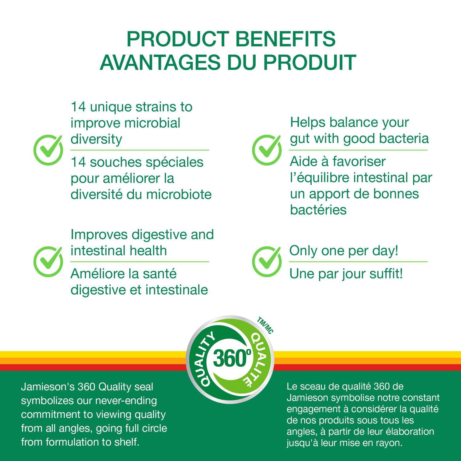 Jamieson capsules probiotiques, 10 milliards UFC, végétarien, 60 capsules