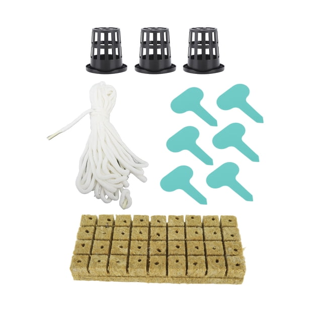 1 Inch Rock Wool Planting Cubes, High Crops Yields Strong Air Permeability 72 Sets Rockwool Cubes and Net Pots Soft Texture for Hydroponics