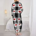 thumbnail image 6 of Goofa Heart Black Buffalo Plaid Gingham Printed Women’s 2 Piece Pajama Set Super,Pajamas Women's Long Sleeve Sleepwear Soft Button Down Loungewear Pjs Lounge Set Nightwear-Medium, 6 of 9