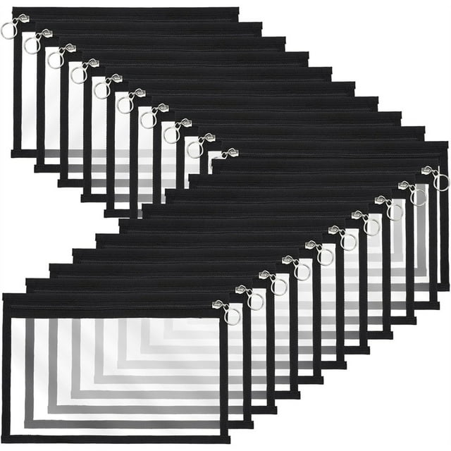 Paquete de 30 Bolsas Transparentes con Cremallera, Sobres Impermeables de PVC, Carpetas, Bolsas de Maquillaje, Estuches para Lápices, para Viajes, Hogar y Oficina.