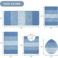 thumbnail image 5 of Ileading Traditional 5 Piece Large Size Microfiber Washable Bathroom Rug Set, Blue, 5 of 8
