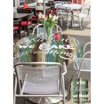 thumbnail image 6 of Outdoor Tablecloth with Umbrella Hole Zipper Spoon Knife Kitchen Round Tablecloth 60" Waterproof Outside Table Cloth Teal Brown Wooden Grain Patio Table Cover Tablecloths for Picnic Party, 6 of 8