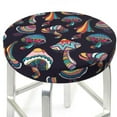 thumbnail image 3 of Kll Mushroom Doodle Round Bar Chair Cushion Cover 13 Inch,Bar Stool Protector With Elastic, Soft Washable, 3 of 7