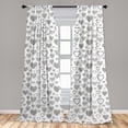thumbnail image 4 of Ambesonne Valentine's Day Curtains, Striped Hearts Art, Pair of 28"x84", Pale Grey White, 4 of 4