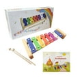 thumbnail image 1 of Wooden 8 key Xylophone Well Tuned Glockenspiel Metallophone with Colorful Metal Keys with Engraved Notes, 1 of 5