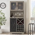 thumbnail image 7 of Bar Cabinet for Liquor and Glasses,Farmhouse Corner Kitchen Cabinet with Wine Rack and Open Adjustable Storage Shelves,Metal Wood Doors for Home,Living Room,Dining Room（C, 7 of 7
