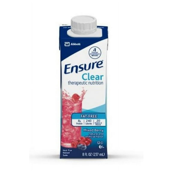 Ensure Clear Therapeutic Nutrition, Mixed Berry, 8 Ounce Cartons - 1/Case of 32