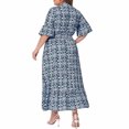 thumbnail image 4 of Liquidation d'Été 2025! Robe Grande Taille pour Femmes, Robe d'Été en Liquidation pour Femmes, Mode Sexy d'Été pour Femmes Grande Taille Imprimée Manches Courtes Col en V, 4 of 5