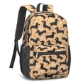 thumbnail image 2 of Dachshund and Bone Orange Pattern 17" Waterproof Oxford School Backpacks for Teens, S-Shape Padded Straps, for School, Travel, Hiking, Camping, 2 of 5