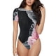 thumbnail image 1 of Balery Pink White Ocean Waves Body de cuello redondo de manga corta para mujer Tops de manga corta Tops básicos-X-Large, 1 of 7
