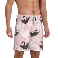 thumbnail image 6 of Mens Pajama Shorts, Swan And Flowers2 Sleep Shorts Men Pajama Bottoms Lounge PJ Shorts with Pockets, 6 of 6