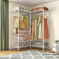 thumbnail image 4 of VIPEK L9 L Shape Garment Rack Heavy Duty Clothing Rack with 4 Adjustable Shelves & Slid Baskets, Freestanding Clothes Rack Metal Wardrobe Closet Rack, 44.6"L x 39"W x 72.9"H, Max Load 580LBS, White, 4 of 4