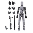 thumbnail image 1 of Robot Action Figure, 3D Printed with Full Articulation Gray, 1 of 5