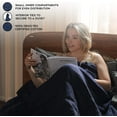thumbnail image 4 of YnM Original Cotton 80 x 87 In 25 Pound Queen King Weighted Blanket & Duvet, Navy Blue, 4 of 7
