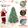 thumbnail image 4 of Makeatree 7.5FT Unlit Blue Spruce Hinged Artificial Christmas Tree with 2908 PE&PVC Mixed Branch Tips,Metal Stand, 4 of 9