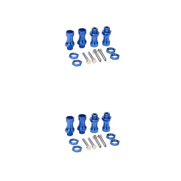 Vogacara Adaptadores hexagonales RC de 4 piezas, 12 mm a 17 mm, pieza de neumático resistente y confiable, accesorios de actualización, kit de ajuste de Azul oscuro 2piezas Vogacara CBP197969
