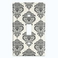 thumbnail image 2 of Metal Light Switch Plate Outlet Cover (Damask Black Tan Pattern - Single Toggle), 2 of 2