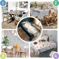 thumbnail image 4 of Blue Marble Gold Wave Pattern Rectangle Tablecloth 60"x84",Waterproof Polyester Rectangle Table Cloth, Wipeable Spillproof Polyester Tablecloth for Dining, Camping, Indoor and Outdoor, 4 of 5