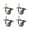 With brake, variant on 4Pcs Furniture Caster Wheels No Noise Swivel Soft Rubber Rollers with Thread Stem for Office Chair Cart Trolley Workbench