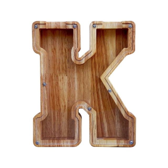 Wooden English Letter Savings Can Transparent Glass Savings Can