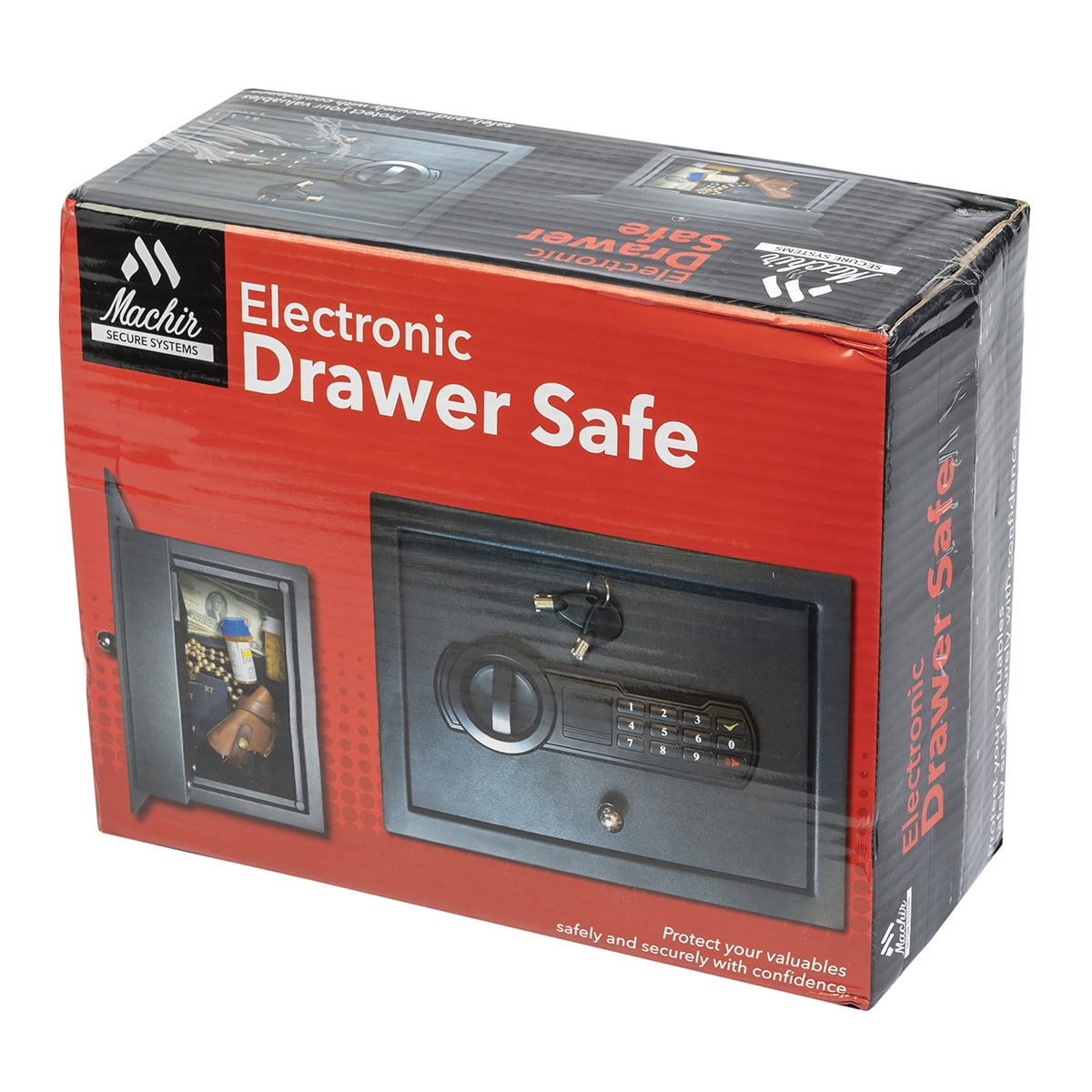 Machir Quick Access Programmable Electronic Drawer Steel Safe with Digital Keypad, MELD.