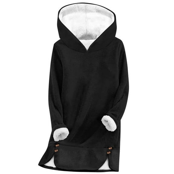 Fall Fashion Must Haves Womens Solid Color Hooded Pullover Sweatshirt Tops Long Sleeve Casual Comfort Fleece for Fall Winter Fashion