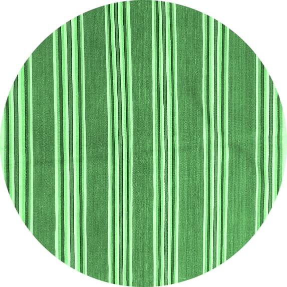 Ahgly Company Indoor Round Oriental Emerald Green Traditional Area Rugs, 4' Round